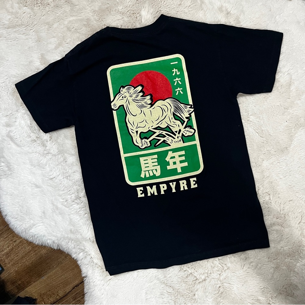 Retro emprye horse navy blue tshirt